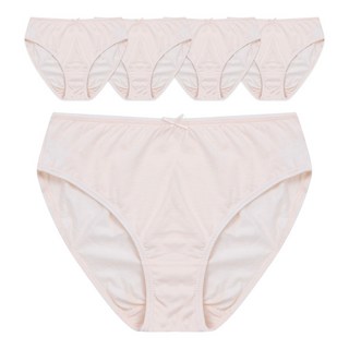 BASE ALPHA ESSENTIALS 女性用40支純棉無螢光中腰內褲 5件組, 杏色