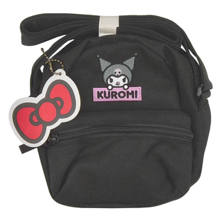 Kiiwi O 雙層輕便斜背包, 黑色