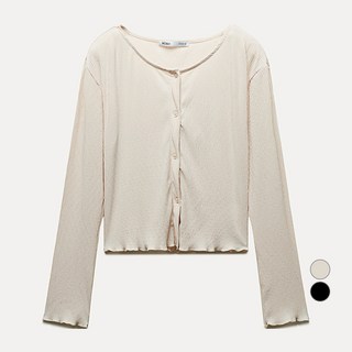 MIXXO 女款百褶長袖開襟衫式T恤