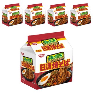 NISSIN 日清5食炒麵 特製醬汁搭配青紫菜 含維生素B1、B2和鈣, 25包