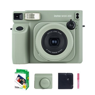 FUJIFILM 富士 instax 即可拍相機 WIDE 400 + 寬幅底片 2入 + 專用皮革相機包 綠色 + 寬幅相簿 隨機出貨 + Miffy筆 隨機出貨組合, 1套