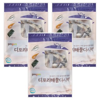 gomgom 沙丁魚海鮮昆布高湯包 30袋入 青花魚、昆布、蝦成分 天然美味, 540g, 3袋