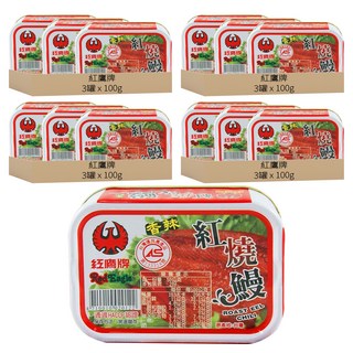 紅鷹牌 香辣紅燒鰻 100gx3入 台灣宜蘭在地製造 下酒好佐料, 100g, 12罐