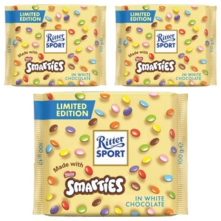 Ritter Sport Smarties牛奶白巧克力, 3包, 100g