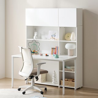 필웰 횸 전면책장 5단 + 책상 세트 방문설치, 화이트