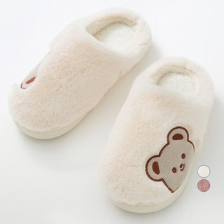 CARET 女性小熊圖案毛絨內襯室內拖鞋