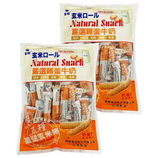 黑熊 五糧能量玄米捲 嚴選雞蛋牛奶 Natural Snack, 400g, 2袋