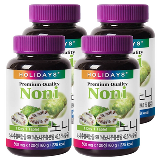 홀리데이즈 프리미엄 노니 타블렛, 120정, 4개