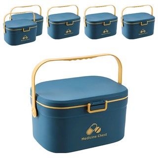 雙層醫藥急救保健收納箱 大款 靛青色, 6個