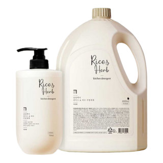 Homekeeping 大米草本洗碗精組 石榴香 750ml+4L補充瓶裝，呵護雙手, 4750ml, 1組