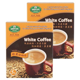 GARDEN CAFE 花園咖啡 白咖啡, 榛果口味, 低溫烘焙, 阿拉比卡咖啡豆, 30g X 5包, 2盒