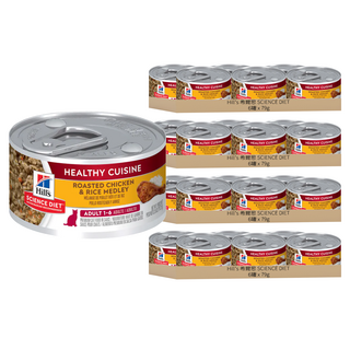 Hill's 希爾思 SCIENCE DIET 成貓 健康美饌主食罐頭, 香烤雞肉燴米飯, 79g, 24罐