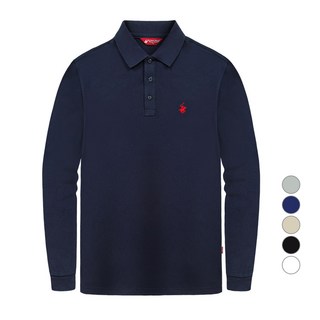 BEVERLY HILLS POLO CLUB 比佛利保羅 男女通用 高級PK棉質小logo長袖POLO衫 CPX0T11, 海軍藍