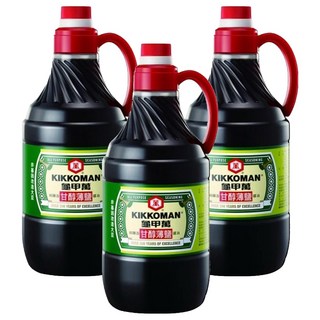 KIKKOMAN 龜甲萬 甘醇薄鹽醬油，二次釀造，100%純釀造, 1.6L, 3瓶