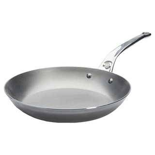 de Buyer 畢耶 原礦蜂蠟系列 職人防滑握柄平底鐵鍋 1.447kg, 24cm, 1個