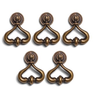 愛心櫥櫃拉環 復古棕色, 5個