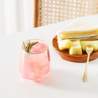 歐若拉金色水漾玻璃杯 400ml, 單一顏色, 2個