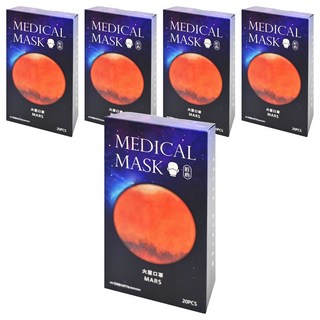 匠心 行星系列 成人平面醫用口罩, 火星, 20片, 5盒