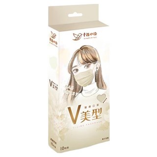 明基健康生活 幸福物語 V美型醫療口罩, 燕麥奶茶, 10片, 1盒