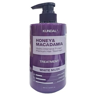 KUNDAL 昆黛爾 蜂蜜澳洲堅果保濕護髮乳 White Musk, 500ml, 1瓶