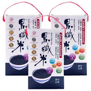 Origin 源天然 黑纖米 機能活化 膳食纖維 GABA營養 花青素, 3盒, 800g