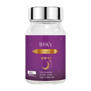 BHK’s 夜萃EX+ 素食膠囊 GABA 酸棗仁 助眠放鬆, 60顆, 1罐
