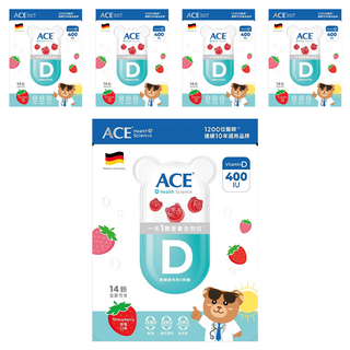 ACE SUPER KIDS 維他命D軟糖 全素, 2g, 14顆, 5包