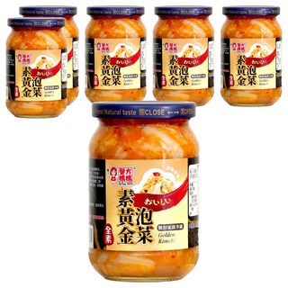 譽方媽媽 素黃金泡菜 經典香醇滋味 清甜爽脆 超級涮嘴的下酒菜, 350g, 6罐