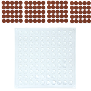 까사재클린 소음방지 충격완화 스티커 원형 펠트 브라운 패드 100p + 반구형 실리콘 투명 범퍼 100p 세트, 1세트