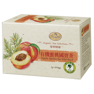 Magnet 曼寧 有機蜜桃國寶茶 40公克 無咖啡因 清甜蘋果與水蜜桃香, 2g, 20包, 1盒
