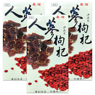 展瑄 人蔘枸杞茶 純天然植物成分 沖泡包, 4.5g, 30包, 3盒