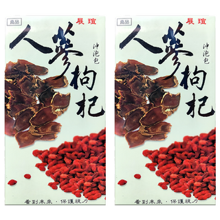 展瑄 人蔘枸杞茶 純天然植物成分 沖泡包, 4.5g, 30包, 2盒