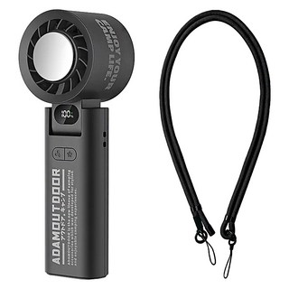 ADAMOUTDOOR 隨身掛繩機能冰鎮風扇, 黑色, ADFN-500