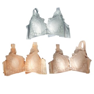 香草甜心 蕾絲親膚透氣襯墊背心式穩定前扣哺乳內衣3件組-薄襯墊 自然托提不壓迫不下垂 特別加寬側邊 撫平副乳好簡單 柔軟無鋼圈 輕鬆托提無負擔