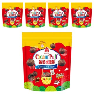 義美 小泡芙歡樂包 特濃巧克力, 196g, 5袋