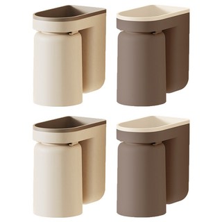 Homevanesse 現代牙刷杯架組, 米色 + 棕色, 2套