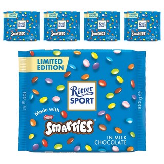 Ritter Sport Smarties牛奶巧克力, 100g, 5包