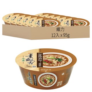 維力 素飄香 麻油當歸枸杞風味麵 重量版 95g, 12入