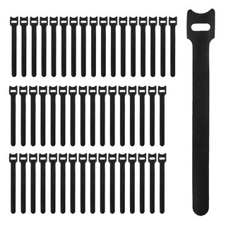 코멧 홈 찍찍이 케이블타이 고리형, 블랙, 50개