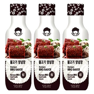 AJUMMA REPUBLIC 阿珠嬤 韓式醃烤肉醬 醃製 拌炒, 335g, 3瓶