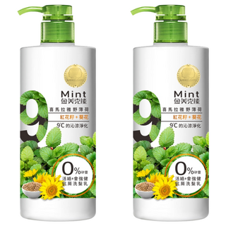 MEKELONG 金美克能 抗屑洗髮乳 強健配方，喜馬拉雅山野薄荷 紅花籽+葵花，9°C沁涼淨化, 750ml, 2瓶