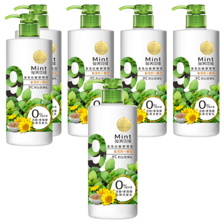 MEKELONG 金美克能 抗屑洗髮乳 強健配方 喜馬拉雅山野薄荷 紅花籽+葵花 9°C沁涼淨化, 750ml, 6瓶