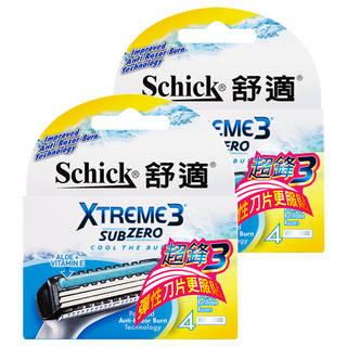 Schick 舒適牌 Xtreme3 超鋒3 彈性刀片 4入, 2盒