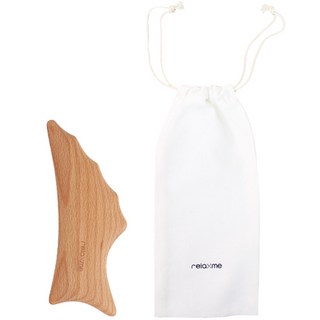 Relax Me 木臉和身體刮痧按摩器+收納袋套組, 1套, 混合顏色