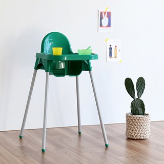 마켓비 SIGTAG 유아식탁의자 + SIGTAG 유아트레이 하이체어 세트, 그린