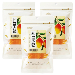 惠香食品 芒果乾 果肉厚實Q彈 酸甜可口 泰國新鮮水果 夾鏈袋包裝, 100g, 3包