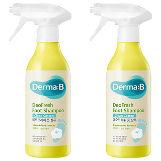 Derma B 足部專用沐浴乳 5種無添加配方, Clean Cotton, 400ml, 2瓶