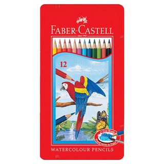 FABER-CASTELL 輝柏 115913 水性色鉛筆 附水彩筆, 12色, 1組