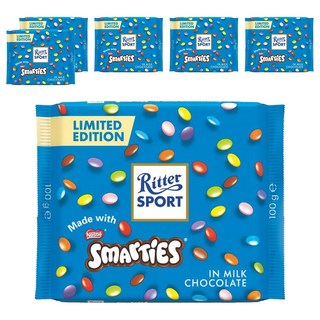 Ritter Sport Smarties牛奶巧克力, 100g, 6包