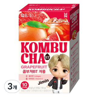 Damtuh 丹特 BT康普茶 葡萄柚口味 隨機出貨, 3盒, 5g, 10條